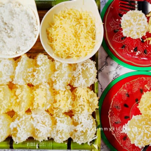 Close-up of freshly made pichi-pichi